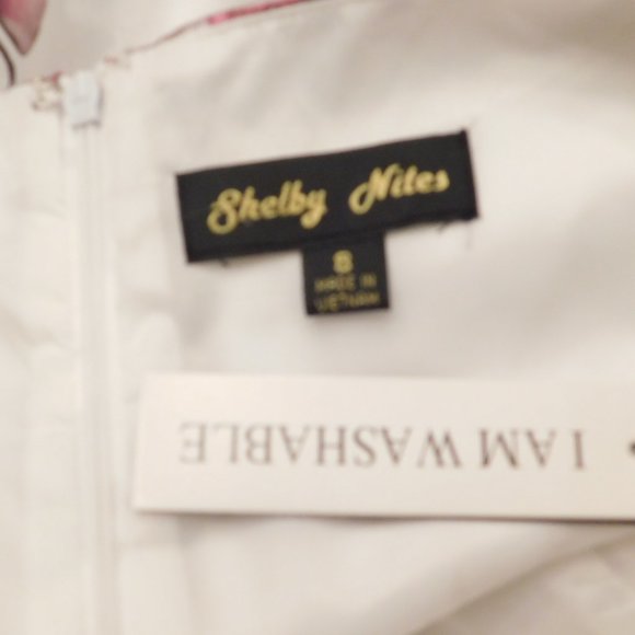 Cream Floral Asymmetrical Hem Dress - Size 8 - BRAND NEW - Picture 4 of 4